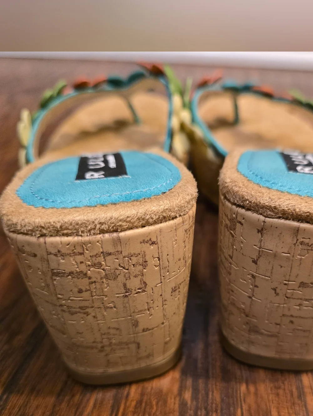 Steve Madden Women Cork Platform Wedge Sandals Sz 7 Flowers Vacation Resort Boho - Picture 5 of 9